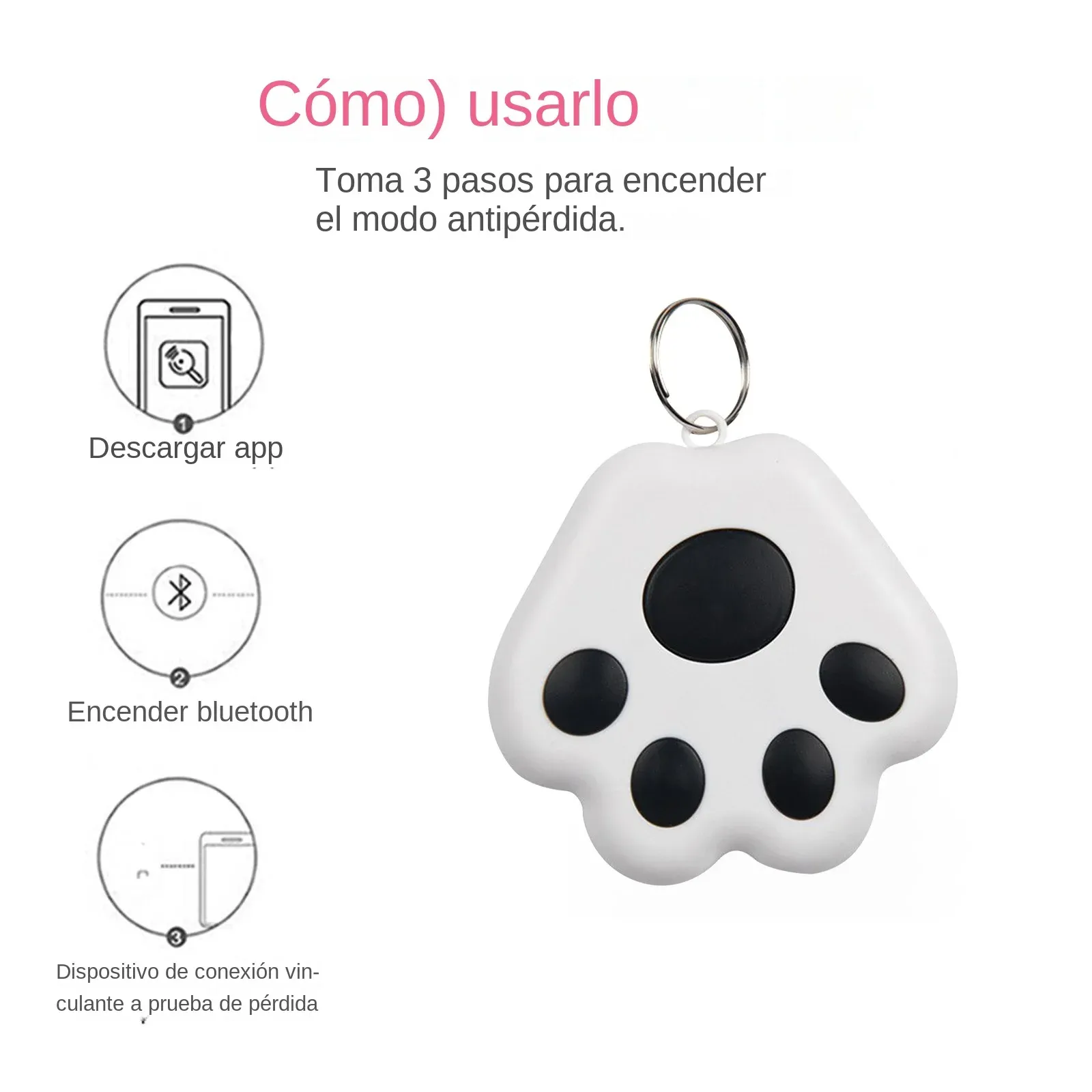 Mini traceur GPS Bluetooth 5.0, dispositif antiperte pour enfants et animaux de compagnie, suivi de portefeuille compatible iOS/Android, localisateur intelligent, accessoires 3
