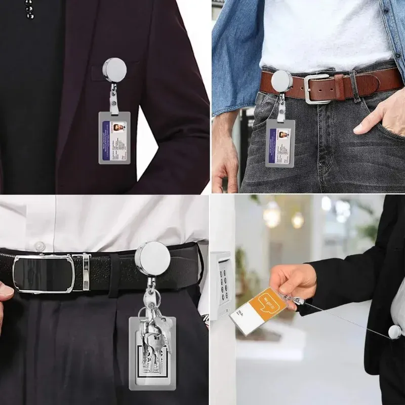 Porte-clés en fil métallique, porte-clés de sport rétractable, porte-badge anti-perte, range-clés télescopique anti-cambriolage 3