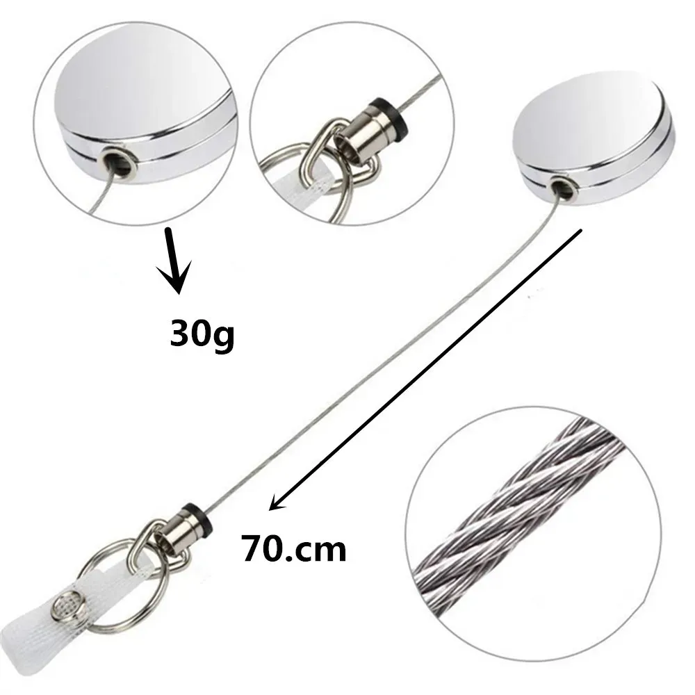 Porte-clés en fil métallique, porte-clés de sport rétractable, porte-badge anti-perte, range-clés télescopique anti-cambriolage 6