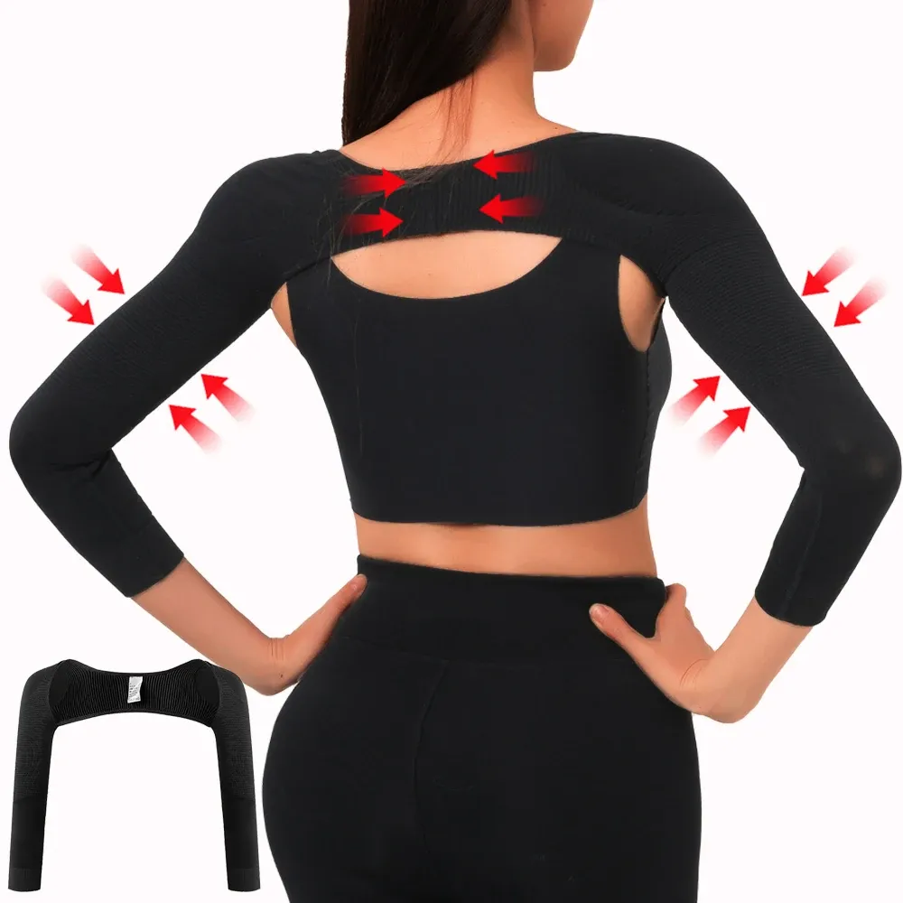 Manchons de compression amincissants pour femmes, galbant les bras et les épaules, correcteur de posture et soutien dorsal - Image 1