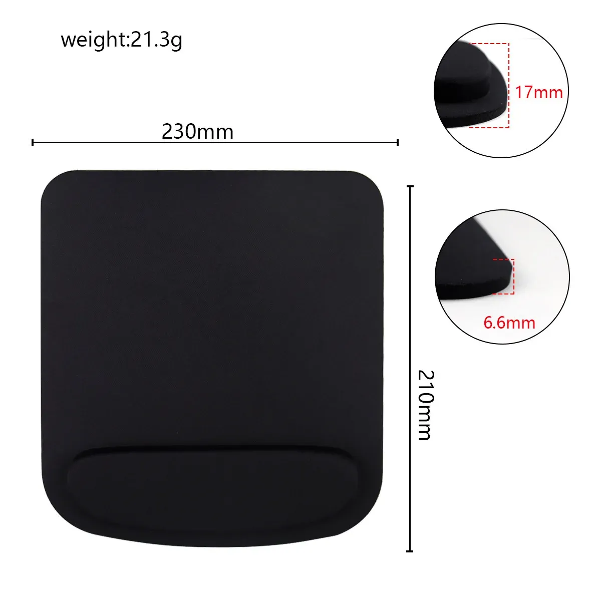 Tapis de souris ergonomique en EVA, coloris uni, pour gaming et bureau 7