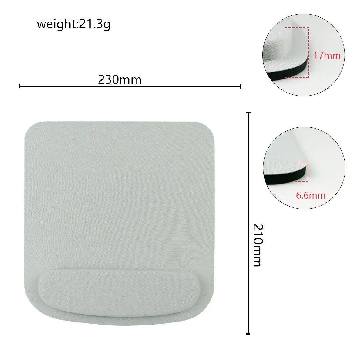 Tapis de souris ergonomique en EVA, coloris uni, pour gaming et bureau 9