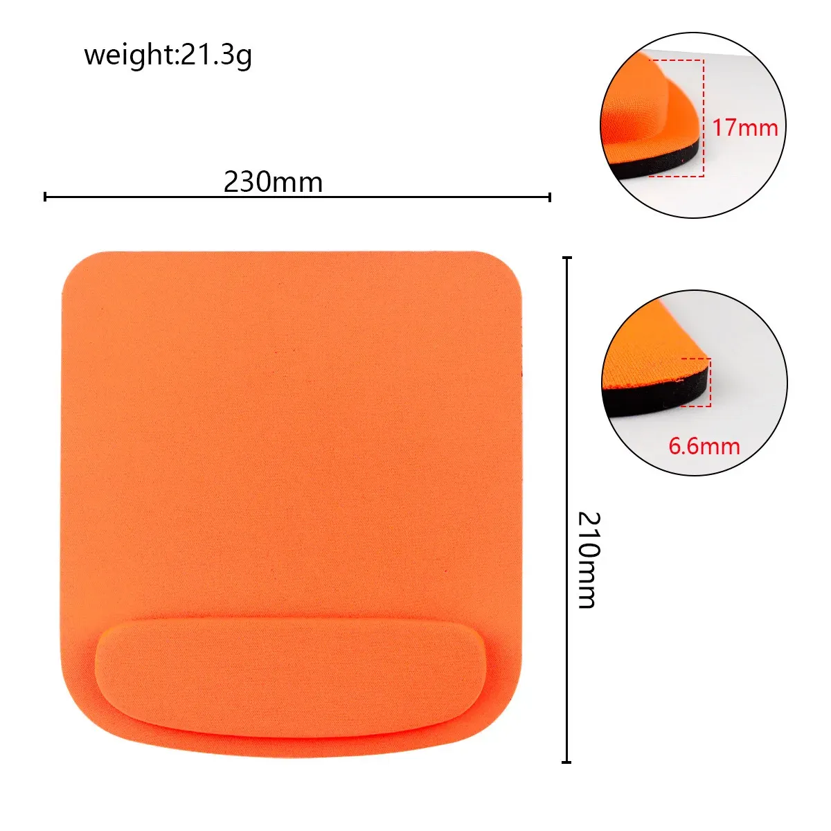 Tapis de souris ergonomique en EVA, coloris uni, pour gaming et bureau 8