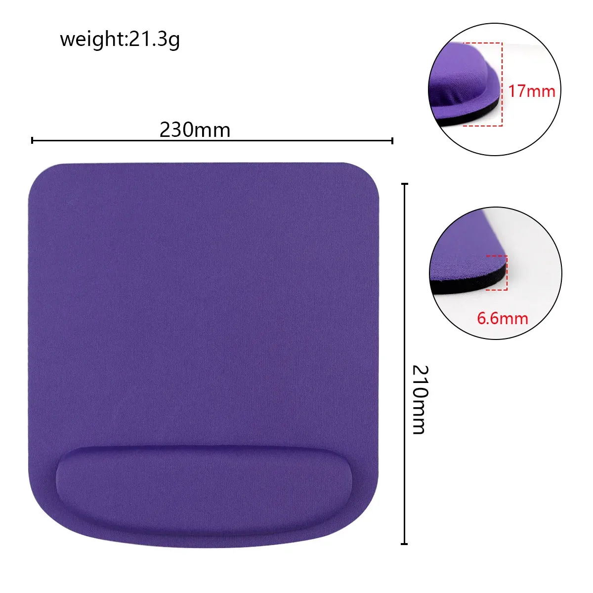 Tapis de souris ergonomique en EVA, coloris uni, pour gaming et bureau 11
