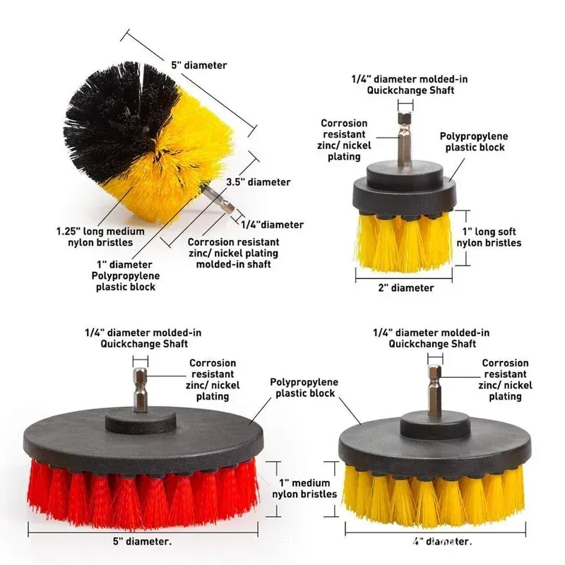Brosse de perceuse électrique 2 / 3,5 / 4 / 5 pouces pour le nettoyage de la salle de bains et de la baignoire 2