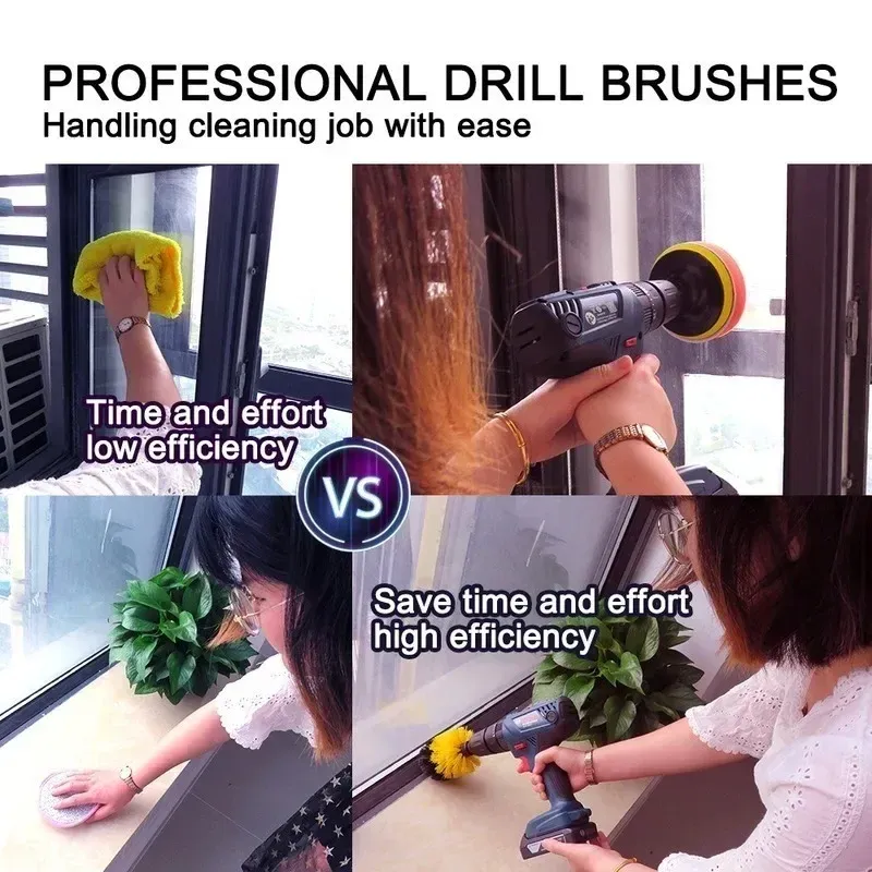 Brosse de perceuse électrique 2 / 3,5 / 4 / 5 pouces pour le nettoyage de la salle de bains et de la baignoire 4