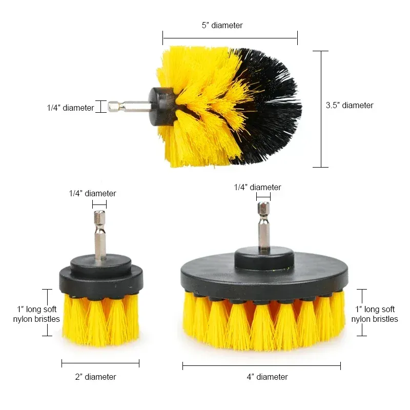 Brosse de perceuse électrique 2 / 3,5 / 4 / 5 pouces pour le nettoyage de la salle de bains et de la baignoire 7
