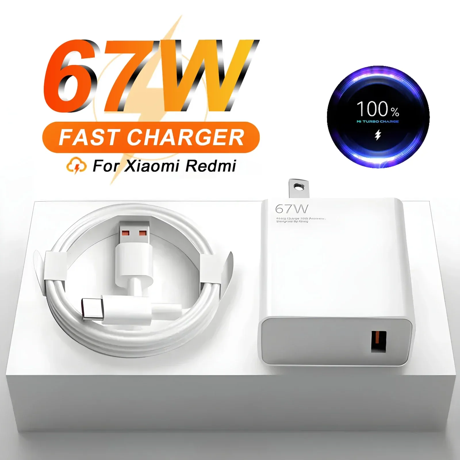 Chargeur ultra rapide USB-C avec câble, vue d'ensemble du produit
