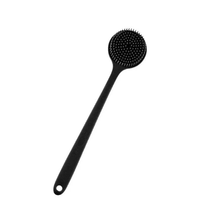 Brosse de bain en silicone à long manche, double face, extensible, brosse de massage et gratte-dos pour hommes et femmes 10