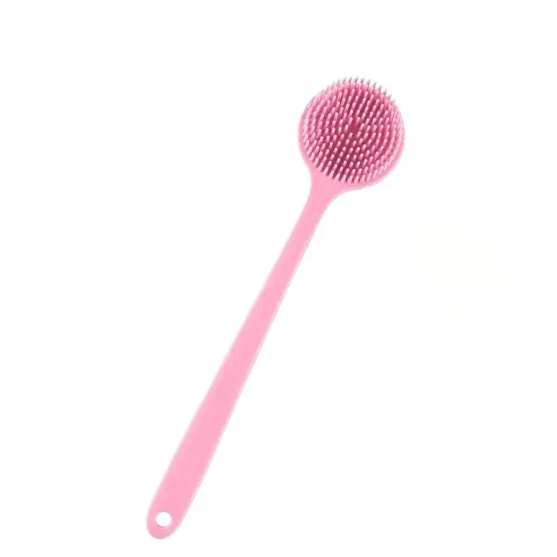 Brosse de bain en silicone à long manche, double face, extensible, brosse de massage et gratte-dos pour hommes et femmes 6