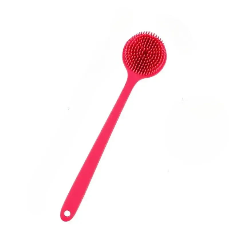 Brosse de bain en silicone à long manche, double face, extensible, brosse de massage et gratte-dos pour hommes et femmes 9