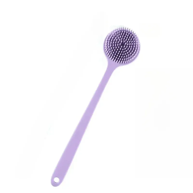 Brosse de bain en silicone à long manche, double face, extensible, brosse de massage et gratte-dos pour hommes et femmes 8