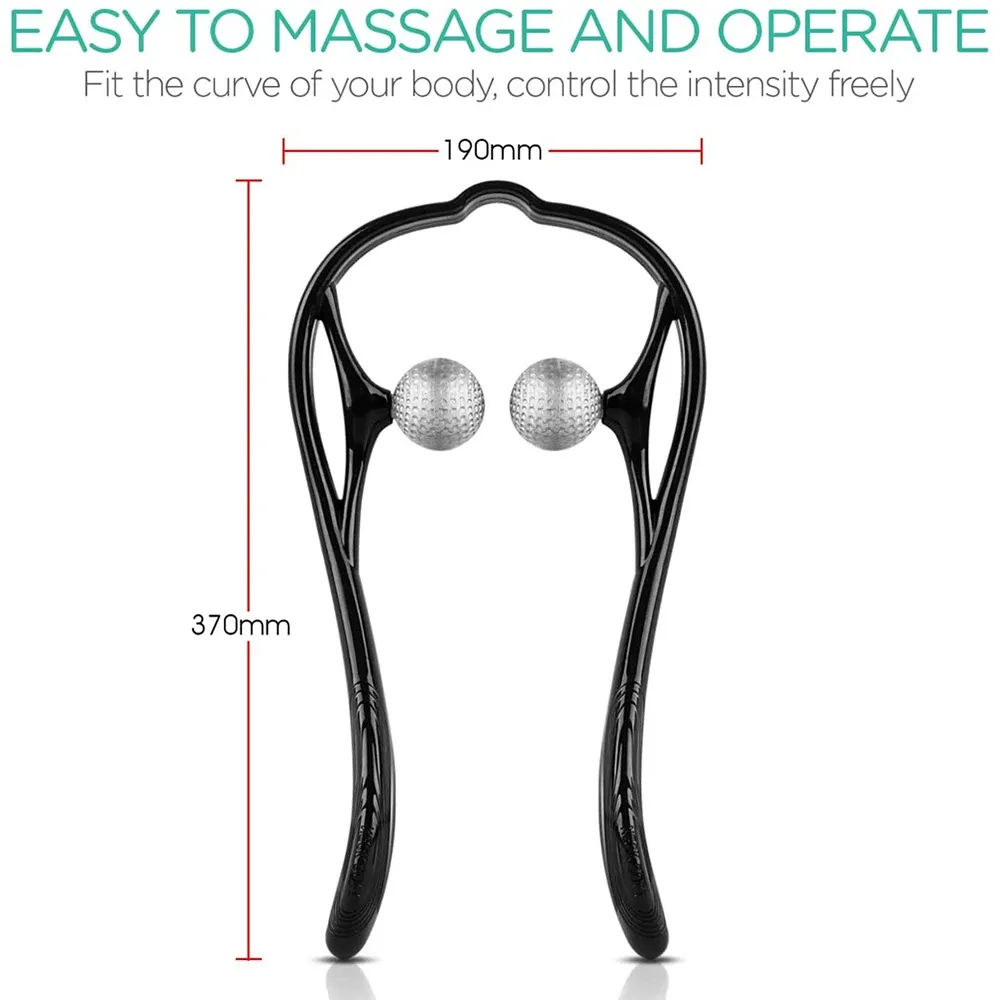 Masseur de cou Shiatsu à tissus profonds, masseur d'épaules à double point de déclenchement pour soulager la douleur, poignée ergonomique, léger et portable 6