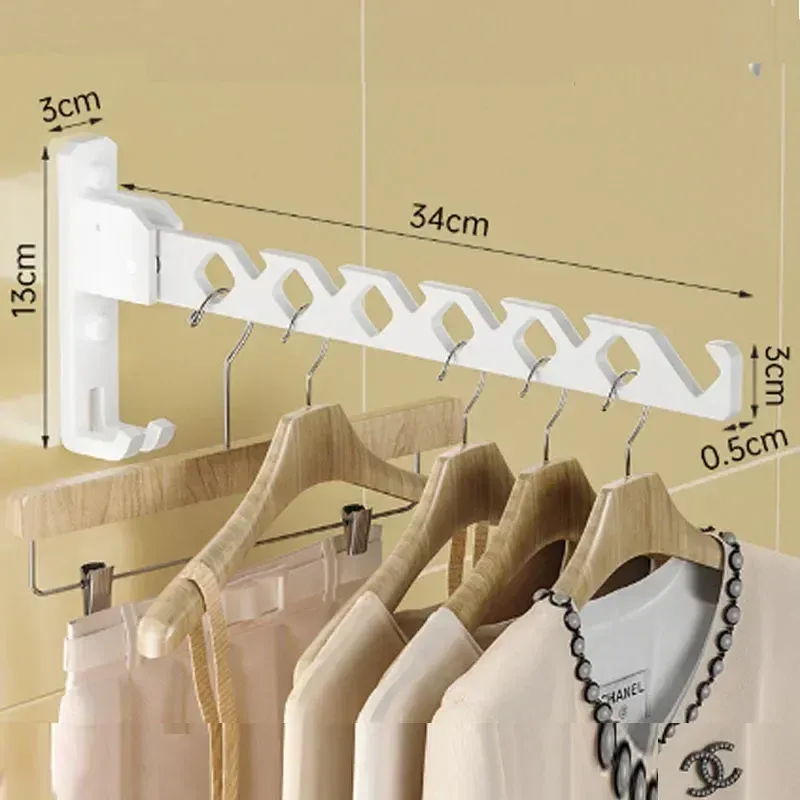 Étendoir à vêtements mural d'angle réglable et pliable, grande capacité 7