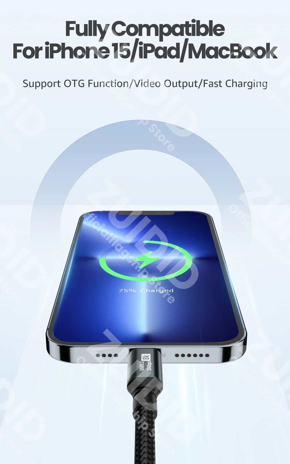 Connecteurs USB-C du câble