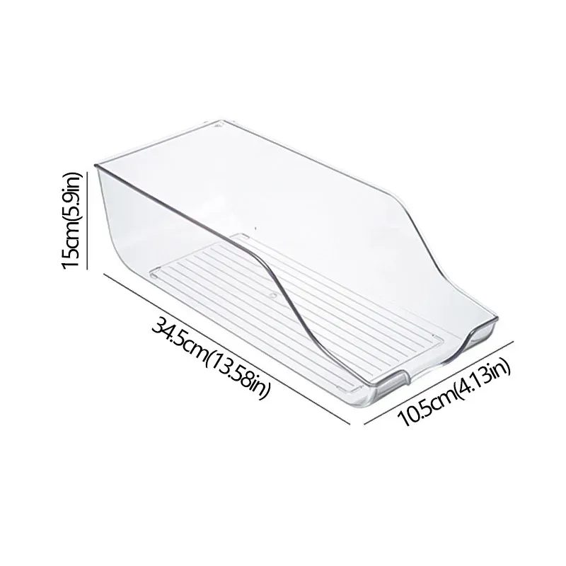 Bac de rangement empilable pour réfrigérateur avec poignée, en plastique transparent 15