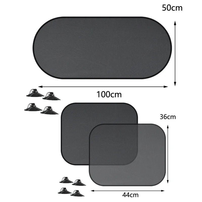 Pare-soleil universel pliable en maille pour vitre latérale de voiture, lot de 1 à 5 pièces 7