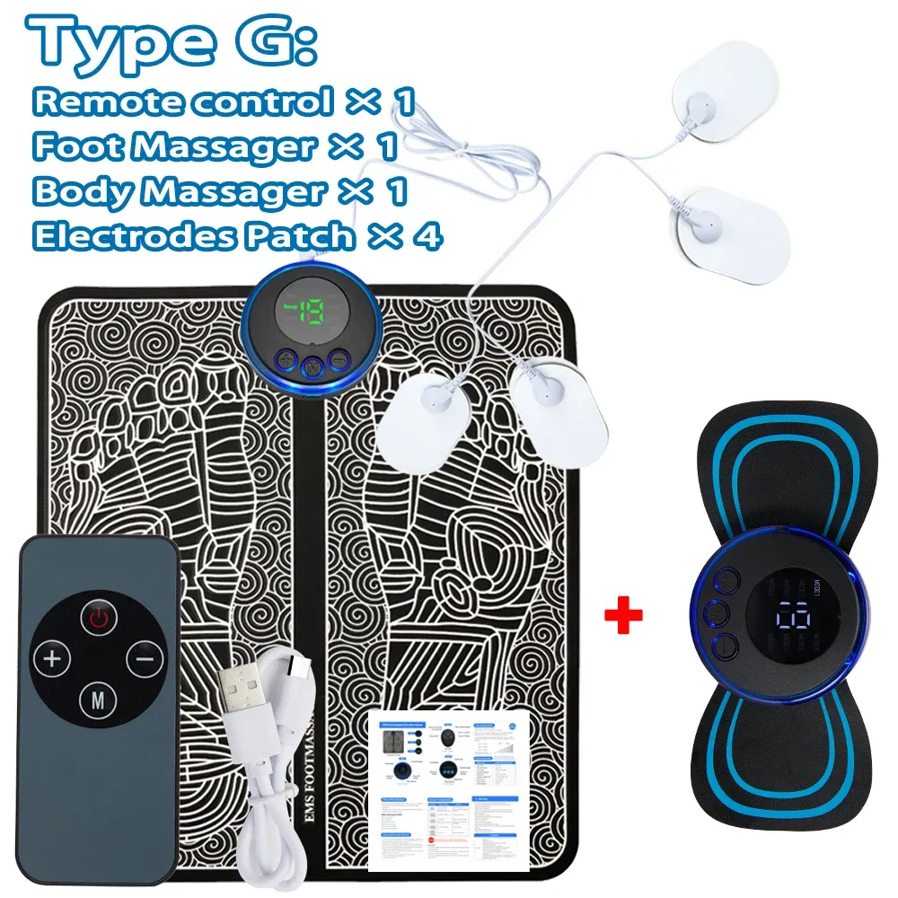 Coussin de massage électrique EMS pour les pieds, soulagement de la douleur et relaxation, avec stimulation des points d'acupuncture et de la circulation sanguine 13
