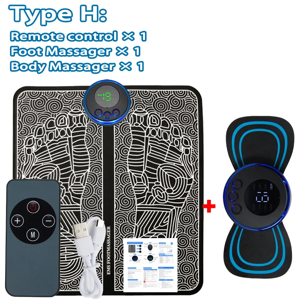 Coussin de massage électrique EMS pour les pieds, soulagement de la douleur et relaxation, avec stimulation des points d'acupuncture et de la circulation sanguine 15