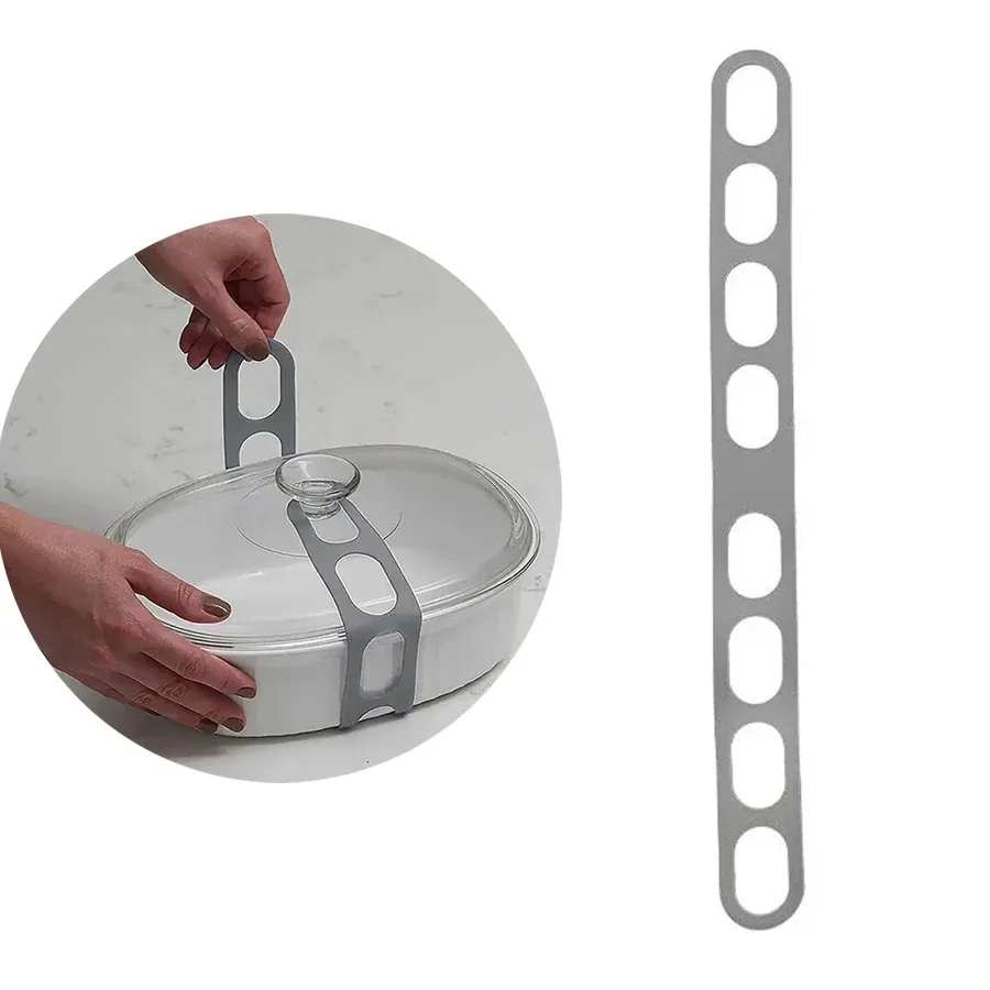 Sangle de couvercle réutilisable en silicone de 54 cm, support universel pour couvercle de pot et boîte à lunch 8