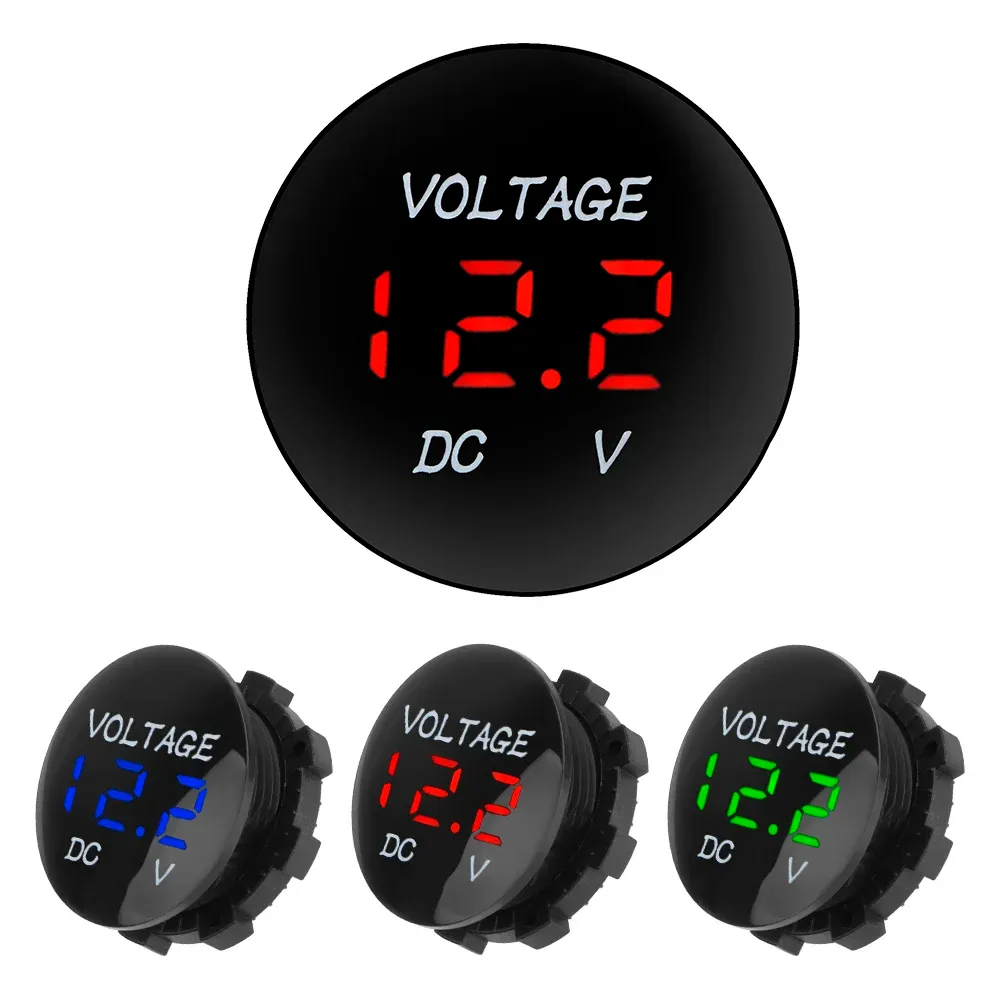 Testeur de tension à affichage LED, mini voltmètre numérique CC 12 V-24 V, ampèremètre pour voiture, moto et bateau - Image 1