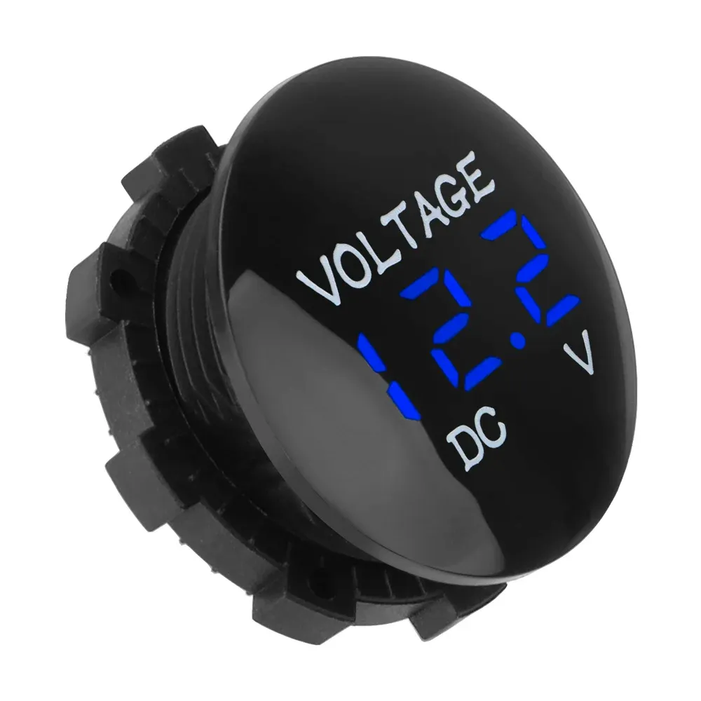 Testeur de tension à affichage LED, mini voltmètre numérique CC 12 V-24 V, ampèremètre pour voiture, moto et bateau 9
