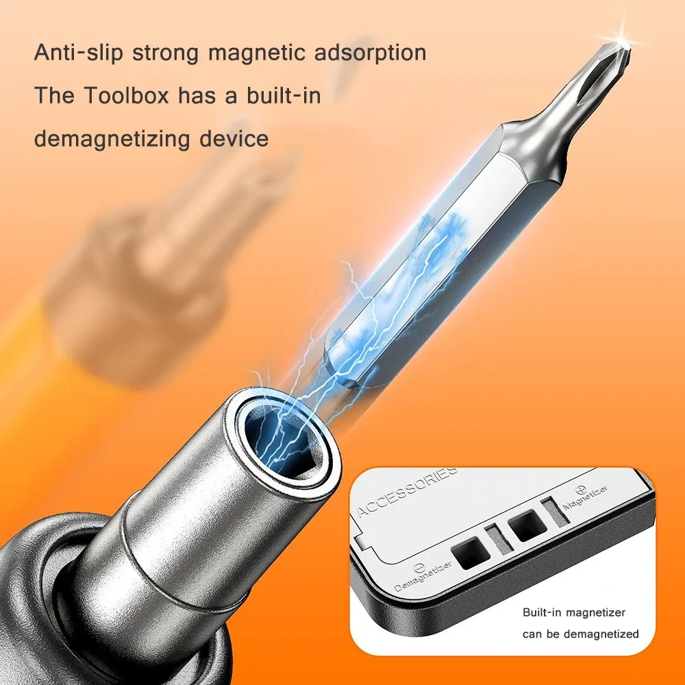 Jeu de tournevis électriques de précision sans fil rechargeable avec embouts pour la réparation d'ordinateurs portables, acier CRV 6
