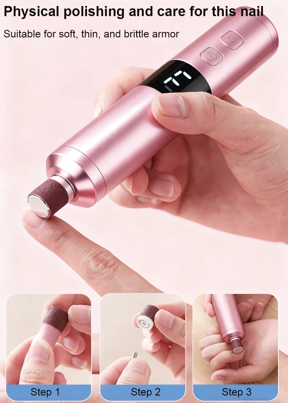 Broyeur électrique pour pieds, prise en main ergonomique