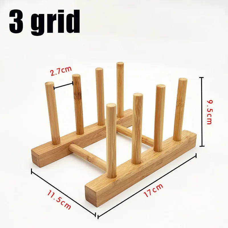 Support de rangement pour assiettes en bois multifonctionnel, pour tasses, couvercles de casseroles et égouttoir, organisateur de cuisine 11