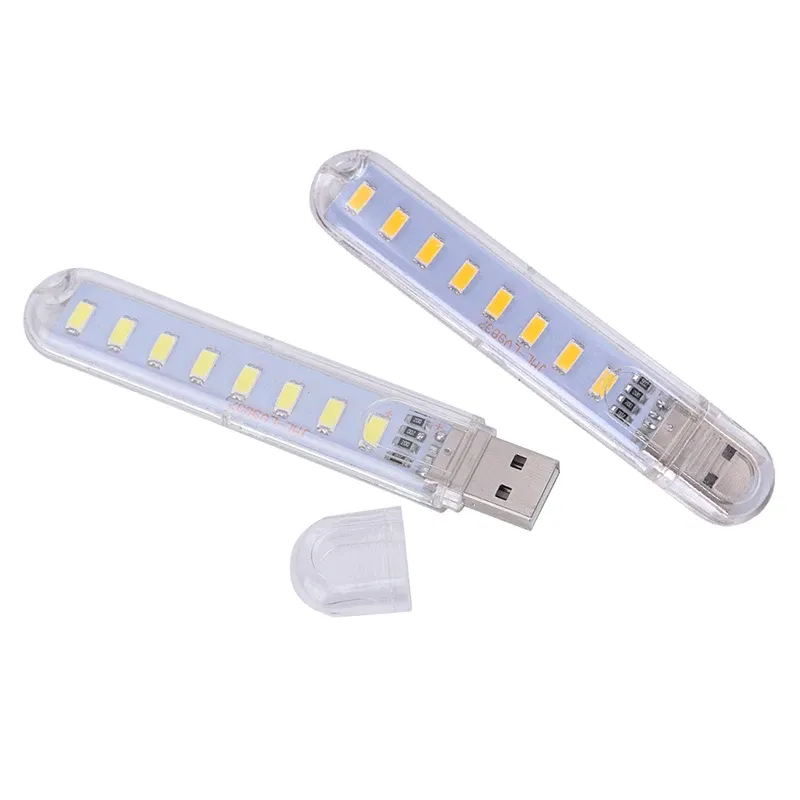 Mini lampe de lecture ultra-légère à 8 LED, USB, 5 V CC, pour PC, ordinateur portable, notebook 3