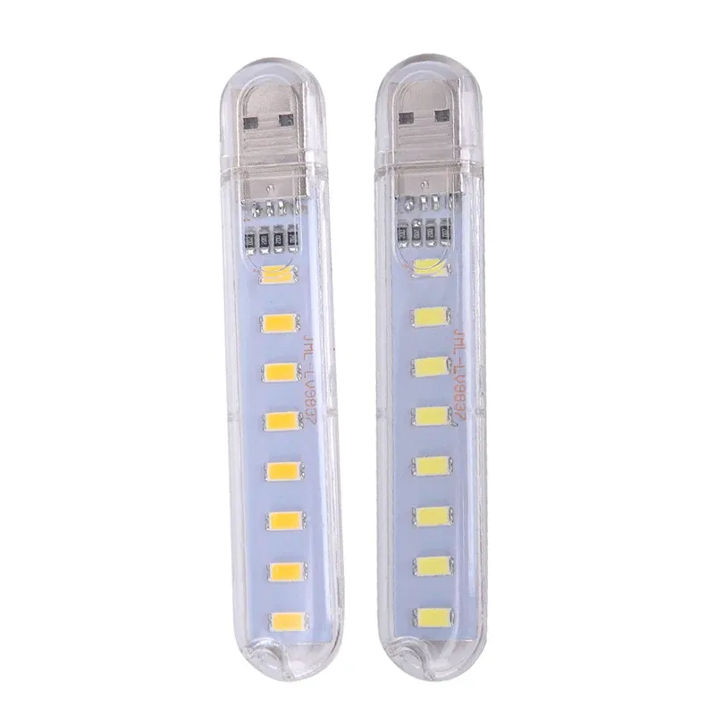 Mini lampe de lecture ultra-légère à 8 LED, USB, 5 V CC, pour PC, ordinateur portable, notebook 2