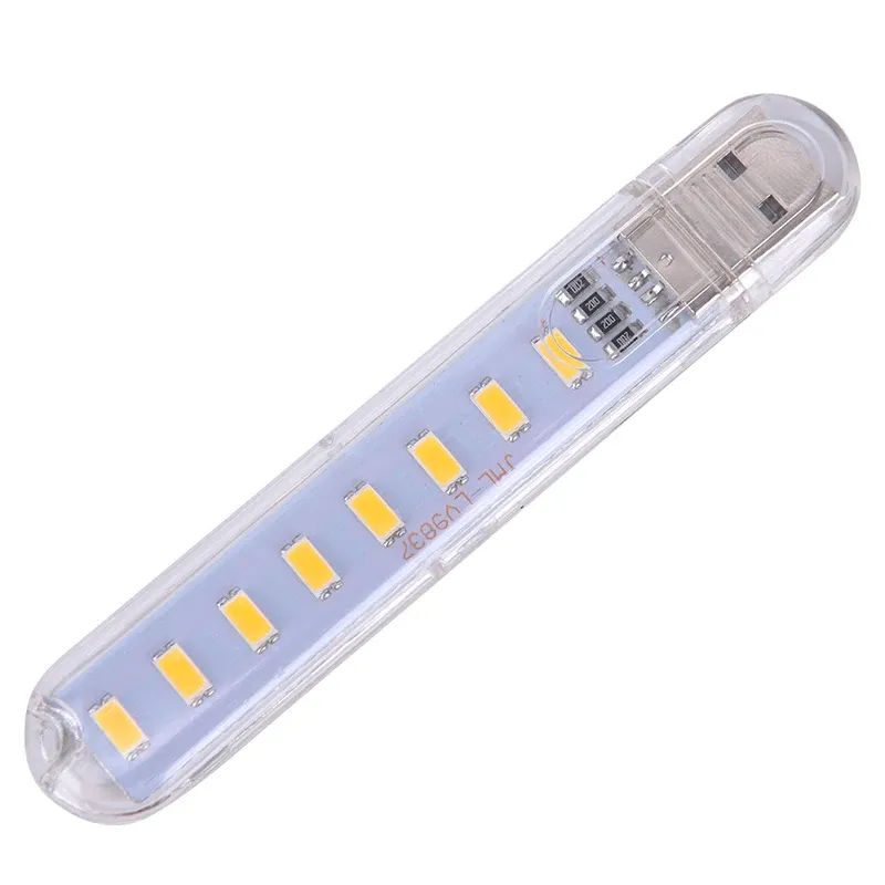 Mini lampe de lecture ultra-légère à 8 LED, USB, 5 V CC, pour PC, ordinateur portable, notebook 5