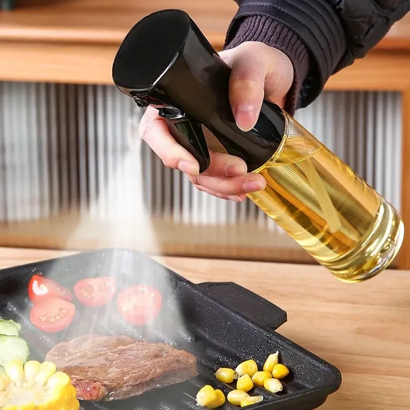 Bouteille vaporisateur d'huile de 200 ml, distributeur de cuisine pour barbecue et camping, flacon vide pour vinaigre et sauce soja 2