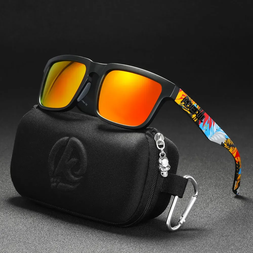 Lunettes de soleil carrées KDEAM pour homme, polarisées, sport, verres miroir - Image 1