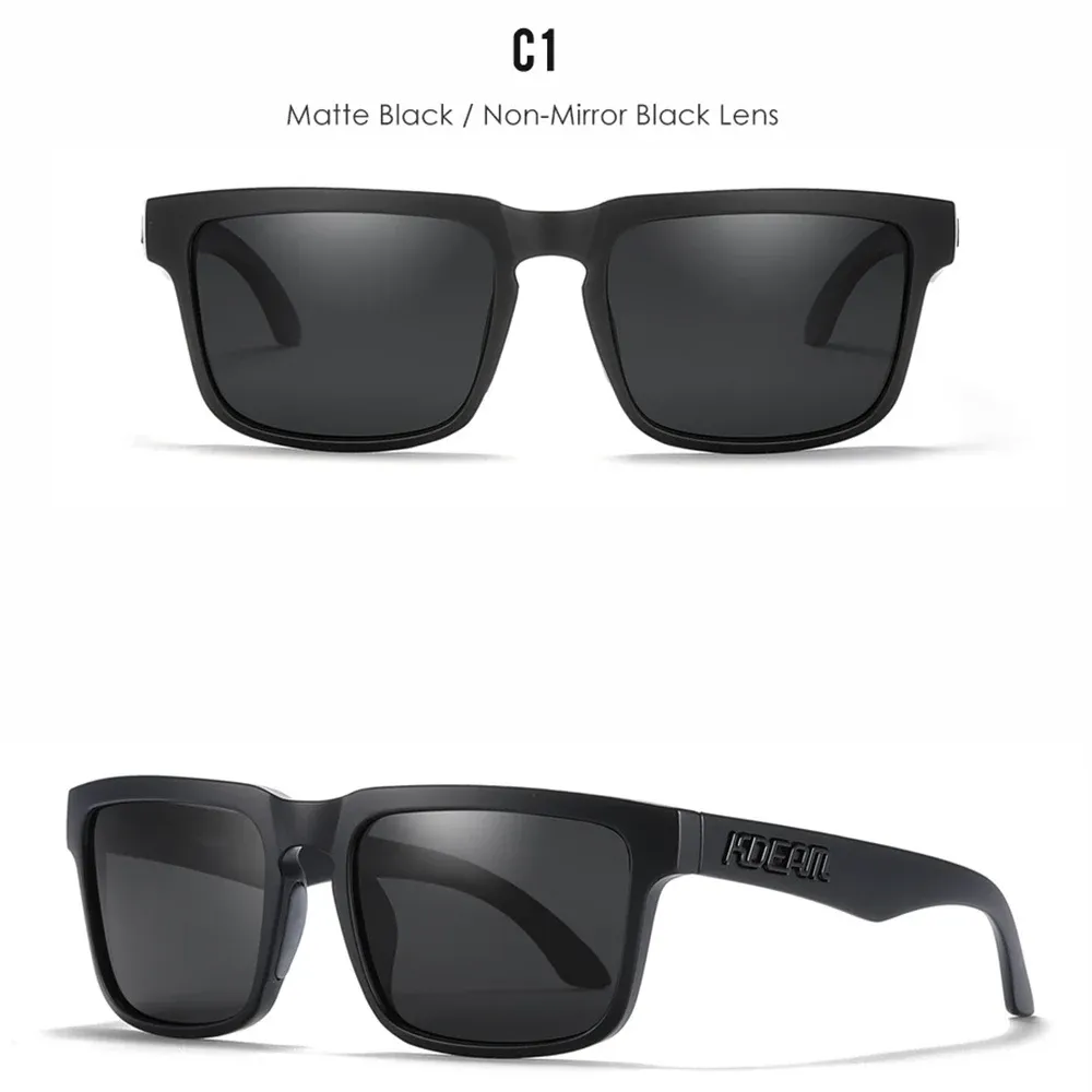 Lunettes de soleil carrées KDEAM pour homme, polarisées, sport, verres miroir 15