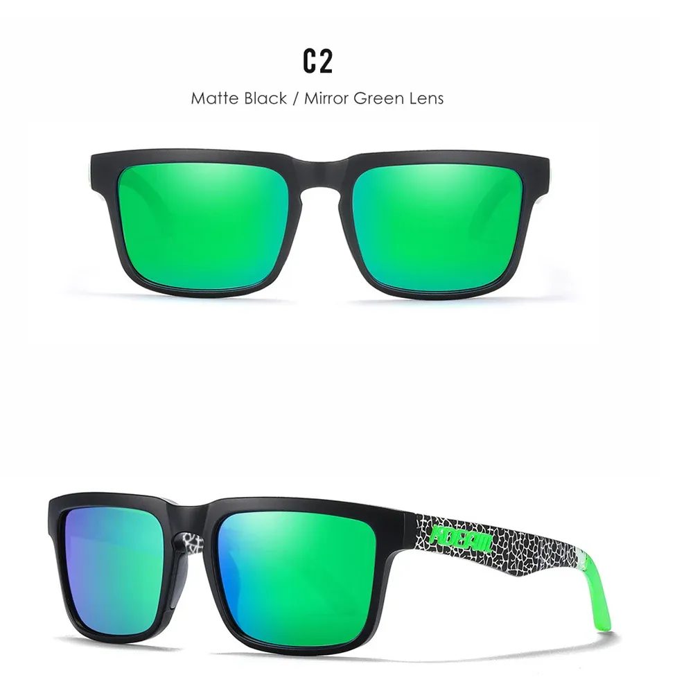Lunettes de soleil carrées KDEAM pour homme, polarisées, sport, verres miroir 12