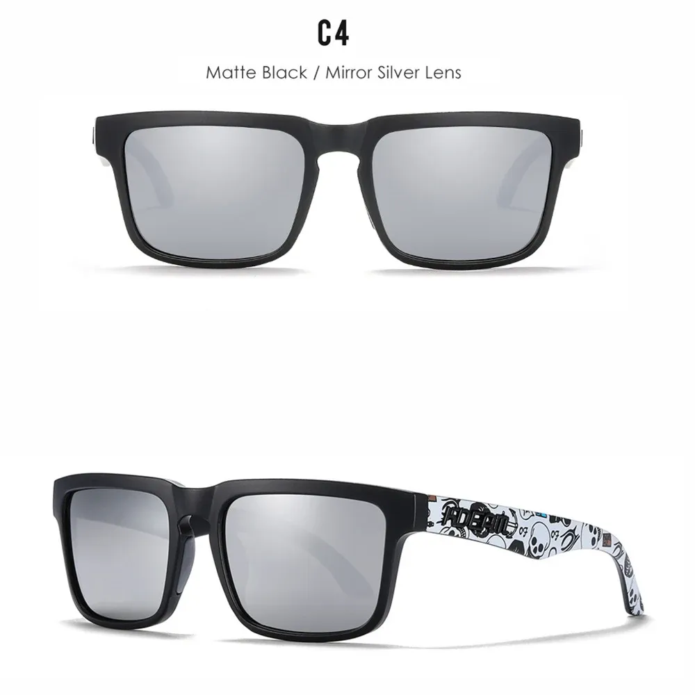 Lunettes de soleil carrées KDEAM pour homme, polarisées, sport, verres miroir 7