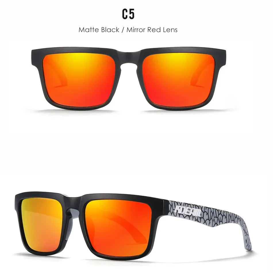 Lunettes de soleil carrées KDEAM pour homme, polarisées, sport, verres miroir 36