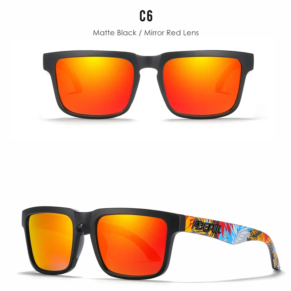 Lunettes de soleil carrées KDEAM pour homme, polarisées, sport, verres miroir 35