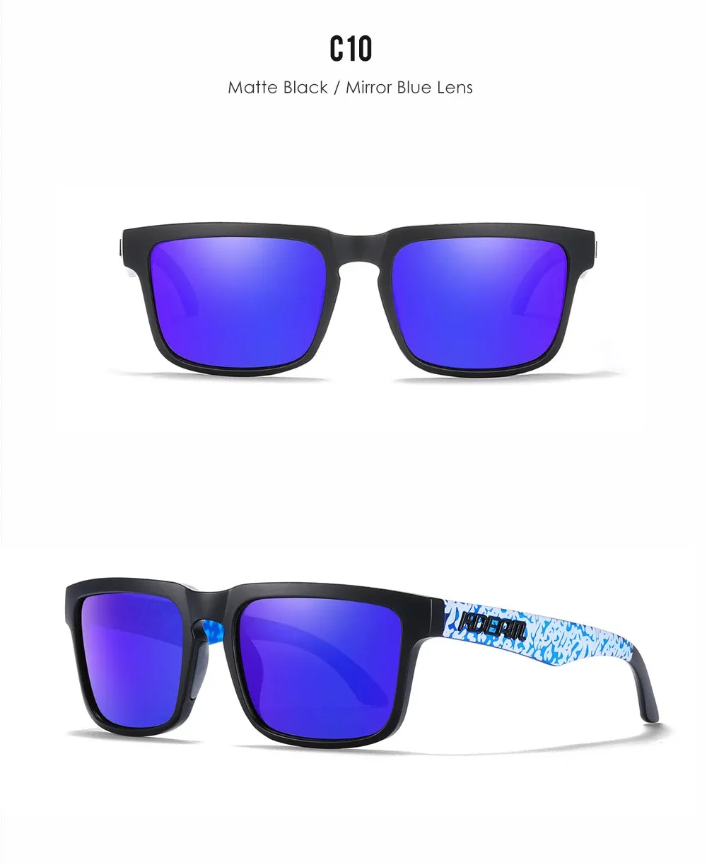 Lunettes de soleil carrées KDEAM pour homme, polarisées, sport, verres miroir 31