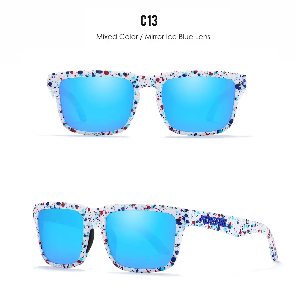 Lunettes de soleil carrées KDEAM pour homme, polarisées, sport, verres miroir 28