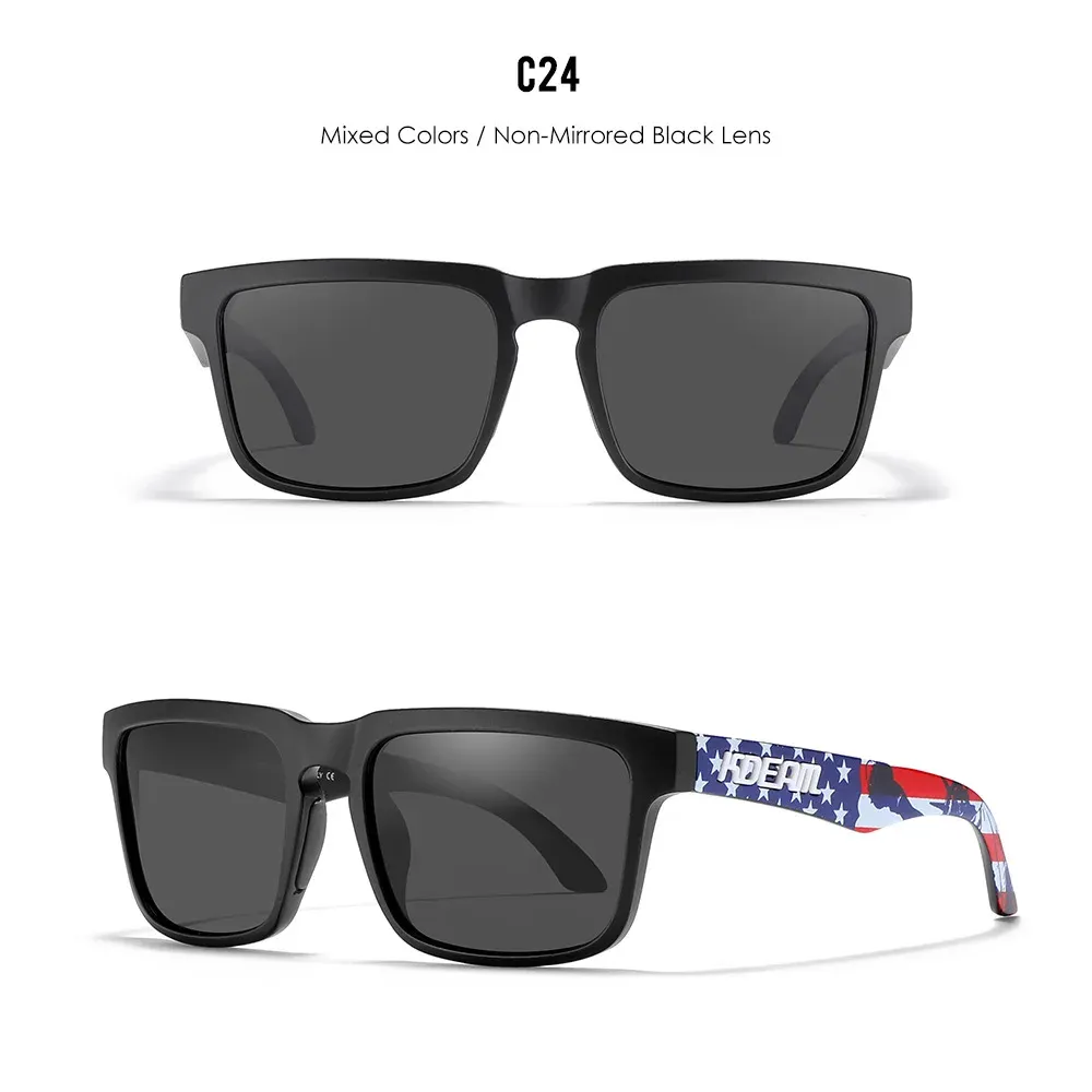 Lunettes de soleil carrées KDEAM pour homme, polarisées, sport, verres miroir 17