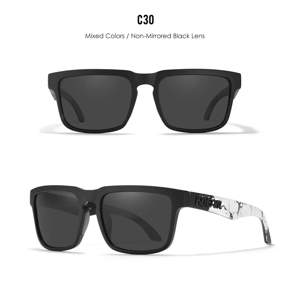 Lunettes de soleil carrées KDEAM pour homme, polarisées, sport, verres miroir 9