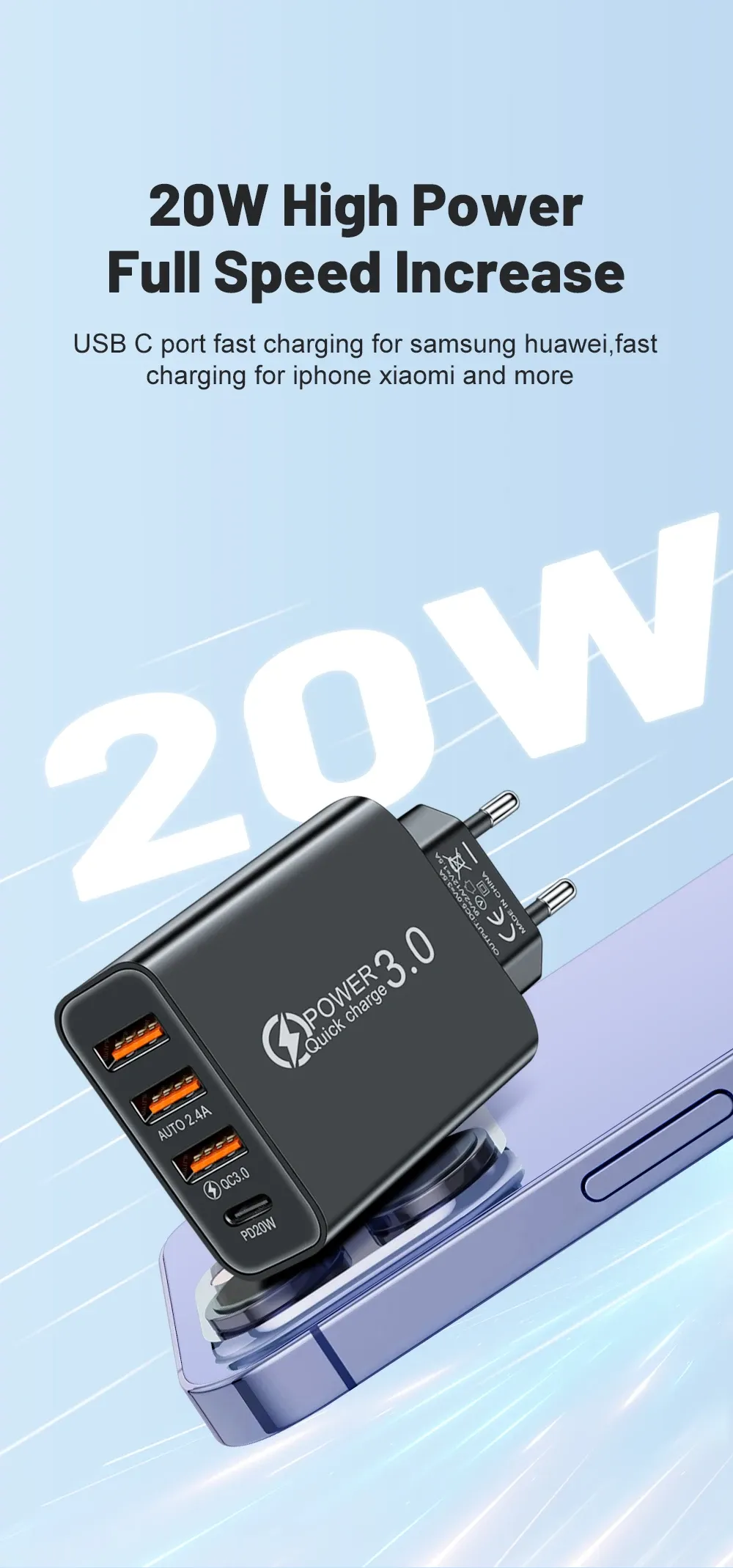 Détail du chargeur multi-ports
