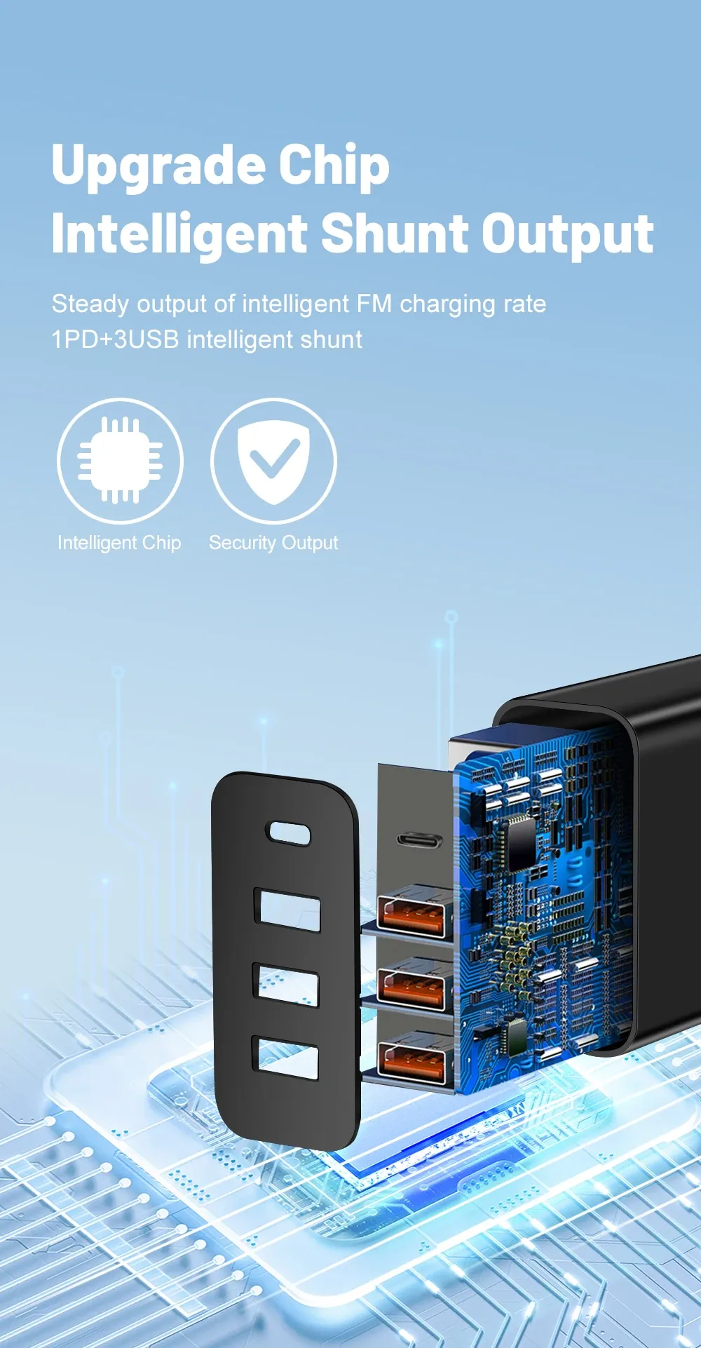 Chargeur multi-ports, finition soignée
