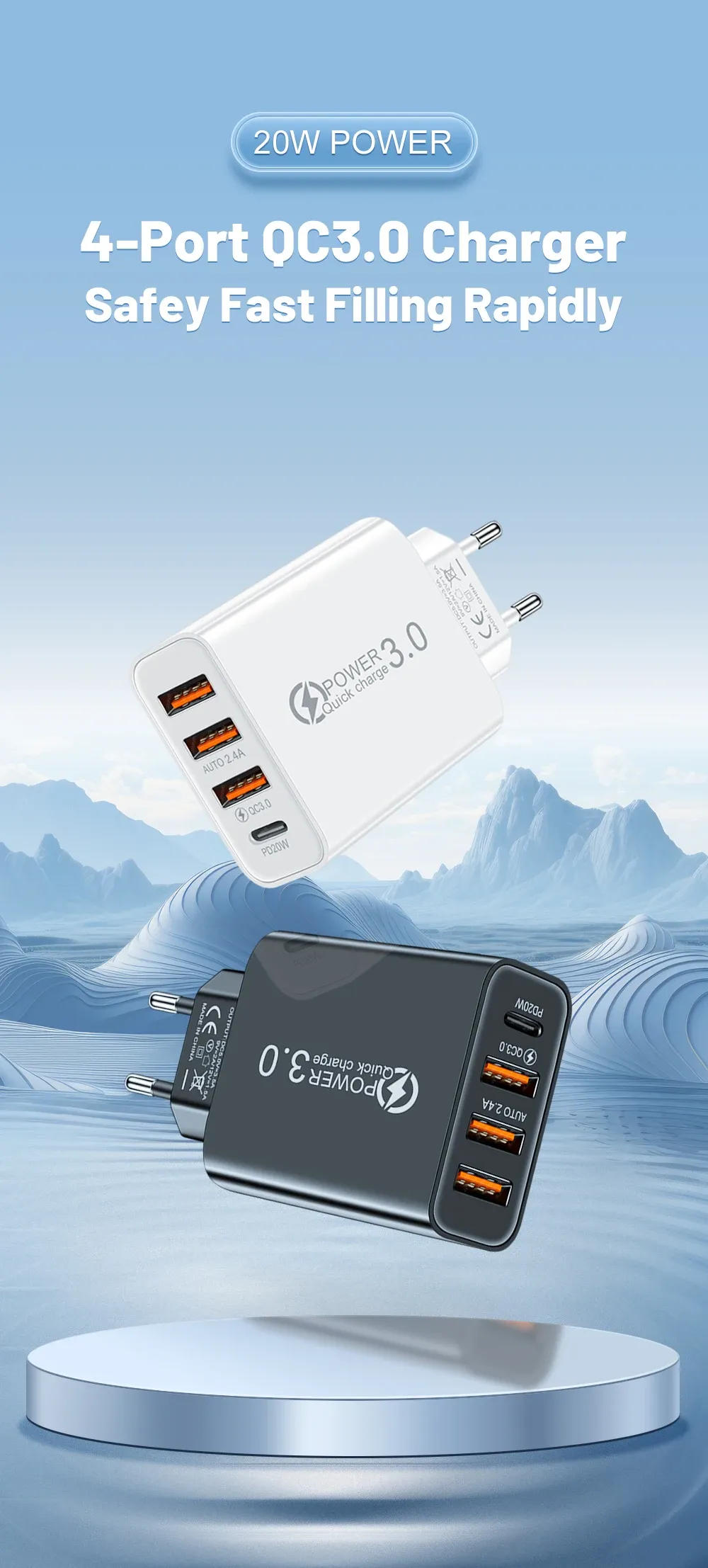Chargeur mural multi-ports Total 20W