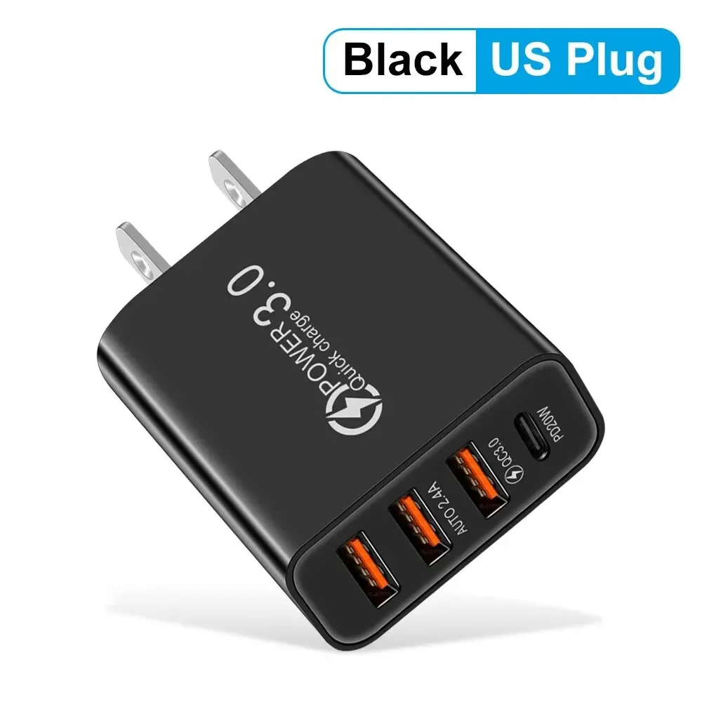 Chargeur mural multi-ports 20 W avec USB-C Power Delivery, compatible smartphones Xiaomi, iPhone et Samsung 7