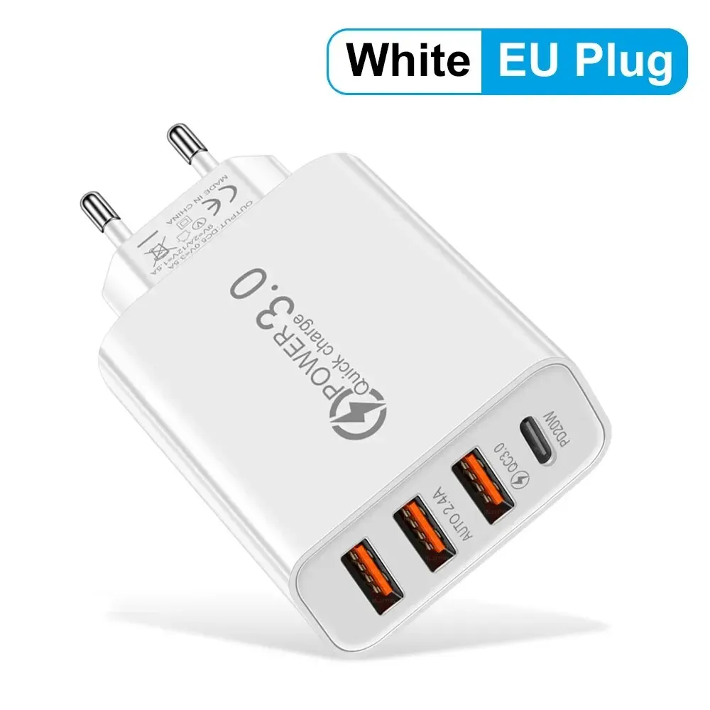Chargeur mural multi-ports 20 W avec USB-C Power Delivery, compatible smartphones Xiaomi, iPhone et Samsung 8