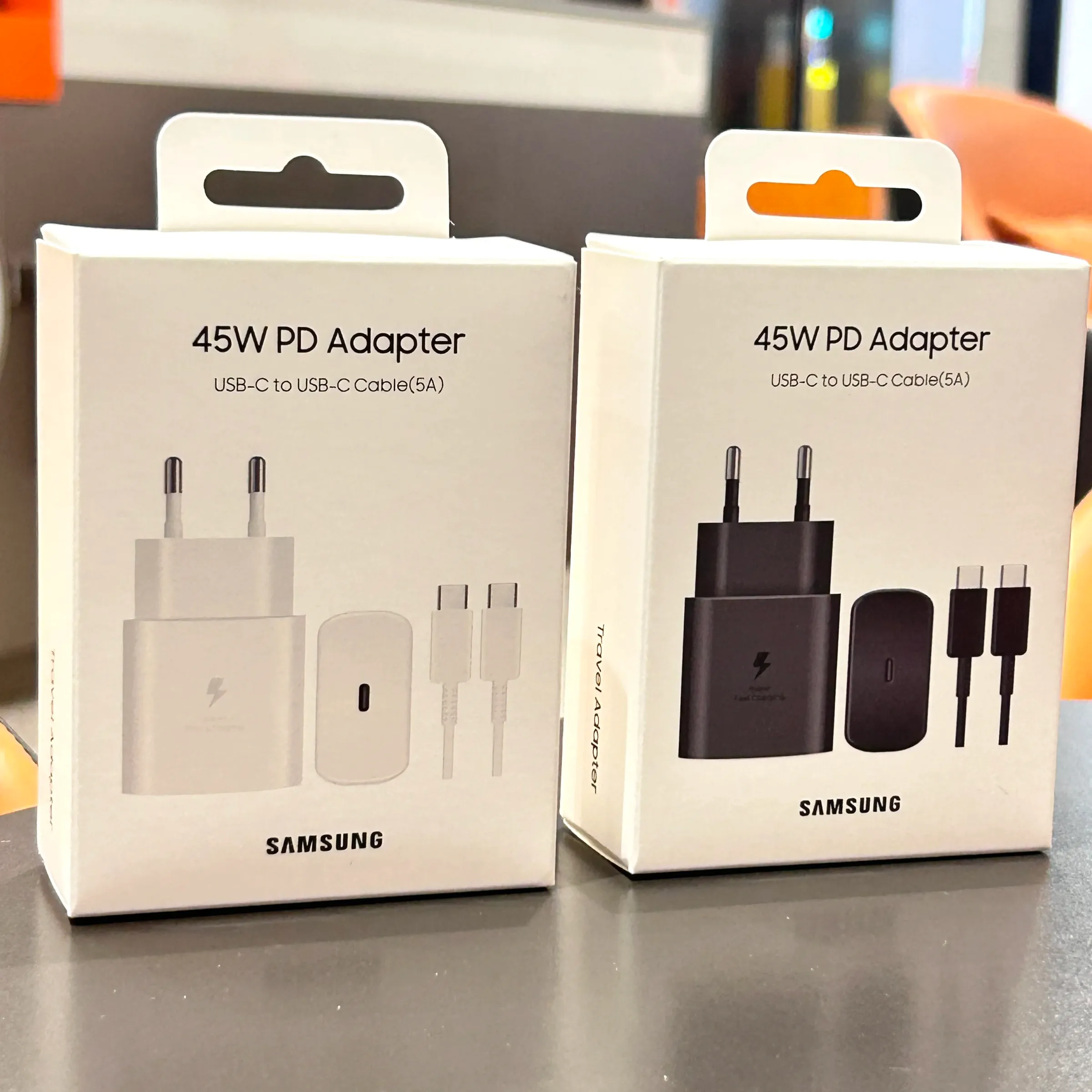 Chargeur Samsung 45 W à charge rapide PD avec adaptateur UE et câble USB Type-C 5 A, compatible Galaxy S25 Ultra, S25+, S25 FE, S24, S23, S22, A56, A55, A36 et A17