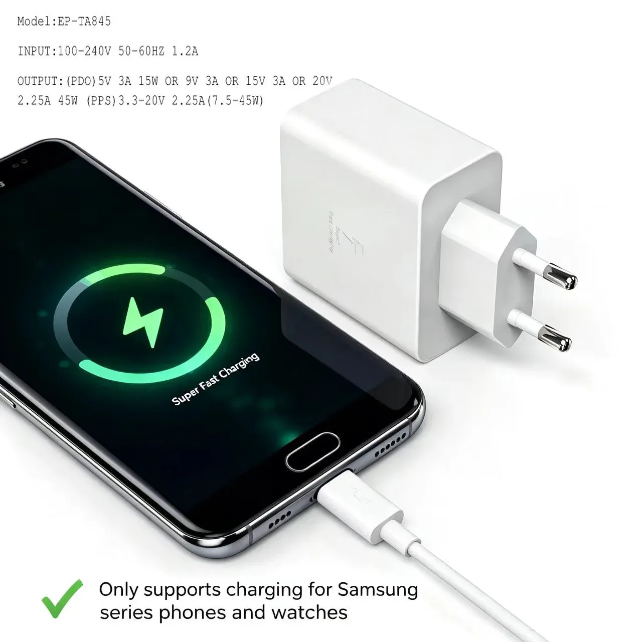 Chargeur Samsung Super Rapide pour Galaxy, vue d'ensemble